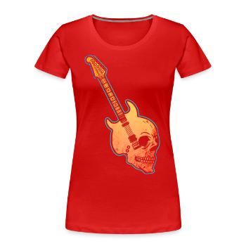 Rock and Roll Gitarre - Frauen Premium Bio T-Shirt - Rot - Vorne - Mia (176cm)