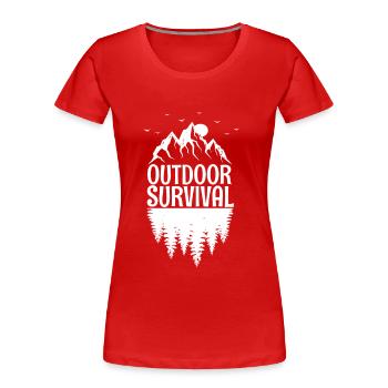 Survival Outdoor - Women's Premium Organic T-Shirt - red - Front - Mia (176cm)