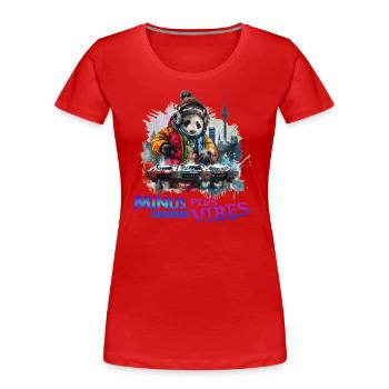Degrés négatifs, vibrations positives – Cadeau d’ours cool de Berlin - T-shirt bio Premium Femme - rouge - Devant - Mia (176cm)