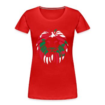IRAN PERSE ايران فارسی LION برج اسد - CAMO - T-shirt bio Premium Femme - rouge - Devant - Mia (176cm)