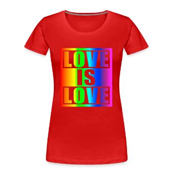 Love is love - Frauen Premium Bio T-Shirt - Rot - Vorne - Mia (176cm)