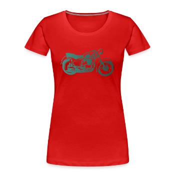 DDR Motorrad Sport AWO - Frauen Premium Bio T-Shirt - Rot - Vorne - Mia (176cm)