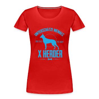 UN X Herder Shirt - Frauen Premium Bio T-Shirt - Rot - Vorne - Mia (176cm)