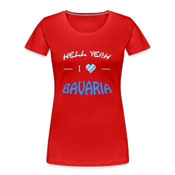 Bayern Bavaria - Frauen Premium Bio T-Shirt - Rot - Vorne - Mia (176cm)