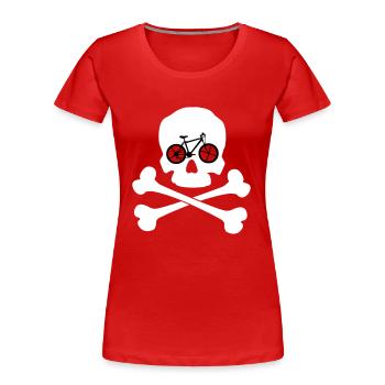 Bike or die - Totenkopf - Frauen Premium Bio T-Shirt - Rot - Vorne - Mia (176cm)