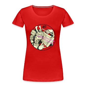 7 Vêtements - Gorilla Samurai - T-shirt bio Premium Femme - rouge - Devant - Mia (176cm)