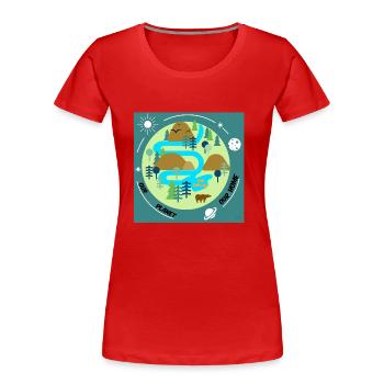 Mather Nature 🐢 - Women's Premium Organic T-Shirt - red - Front - Mia (176cm)