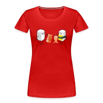 Sushi Shopping - Frauen Premium Bio T-Shirt - Rot - Vorne - Mia (176cm)