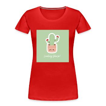 Looking Sharp! - Women's Premium Organic T-Shirt - red - Front - Mia (176cm)