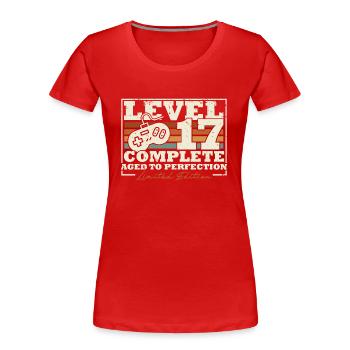 17 Geburtstag Level 17 Complete 17 Jahre Geschenk - Frauen Premium Bio T-Shirt - Rot - Vorne - Mia (176cm)
