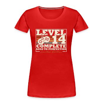 14 Geburtstag Level 14 Complete 14 Jahre Geschenk - Frauen Premium Bio T-Shirt - Rot - Vorne - Mia (176cm)