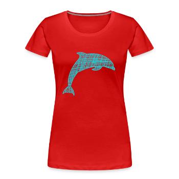 Delfin - Frauen Premium Bio T-Shirt - Rot - Vorne - Mia (176cm)