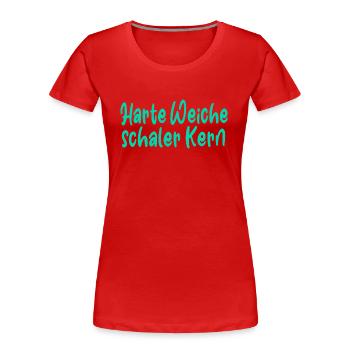 Harte Weiche schaler Kern - Frauen Premium Bio T-Shirt - Rot - Vorne - Mia (176cm)