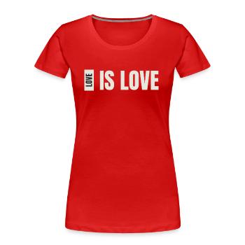 love is love - Frauen Premium Bio T-Shirt - Rot - Vorne - Mia (176cm)