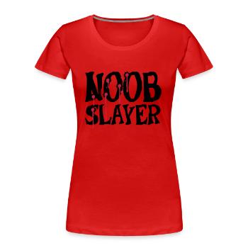 Noob Slayer Shooter - Women's Premium Organic T-Shirt - red - Front - Mia (176cm)