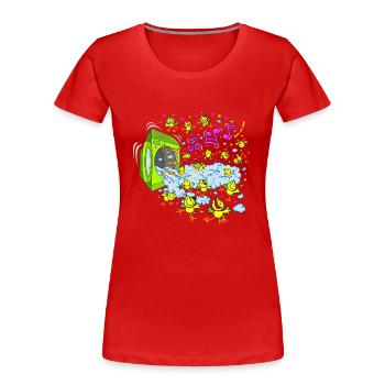 Chicks Foam Party - Women's Premium Organic T-Shirt - red - Front - Mia (176cm)