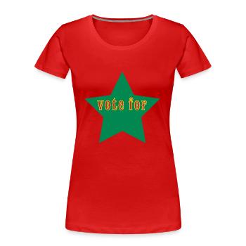 vote_for_ - Frauen Premium Bio T-Shirt - Rot - Vorne - Mia (176cm)