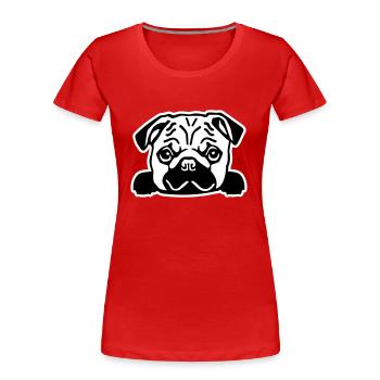 Pug - Women's Premium Organic T-Shirt - red - Front - Mia (176cm)