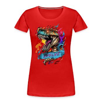 Roaring Evolution - Women's Premium Organic T-Shirt - red - Front - Mia (176cm)