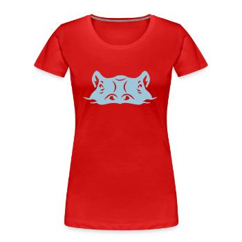 Nilpferd - Frauen Premium Bio T-Shirt - Rot - Vorne - Mia (176cm)