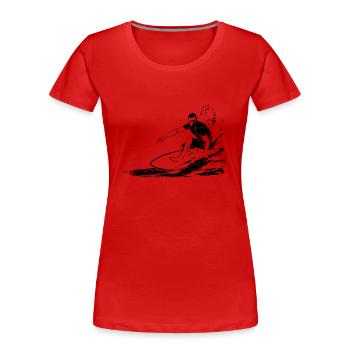 Surfer - Surfing - Frauen Premium Bio T-Shirt - Rot - Vorne - Mia (176cm)