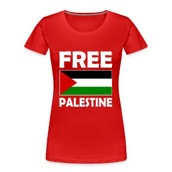 Free palestine - T-shirt bio Premium Femme - rouge - Devant - Mia (176cm)
