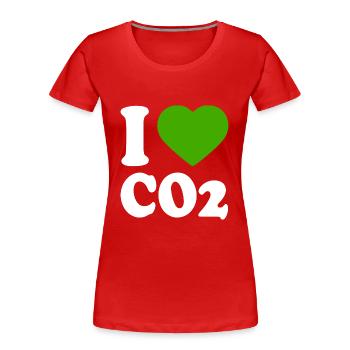 I love co2 - Women's Premium Organic T-Shirt - red - Front - Mia (176cm)
