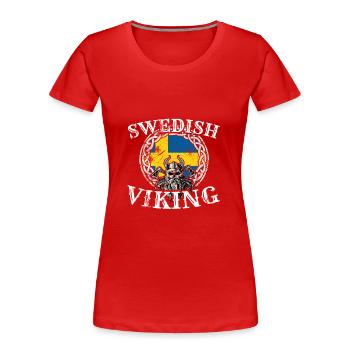 Viking suédois Suède Drapeau suédois Vikings - T-shirt bio Premium Femme - rouge - Devant - Mia (176cm)