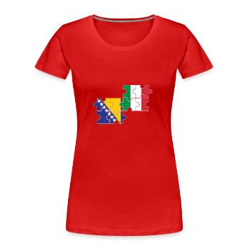 Bosnia Italy Flag Italian Bosnians - Women's Premium Organic T-Shirt - red - Front - Mia (176cm)