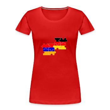Armenien Deutschland Flagge Deutsch Armenier - Frauen Premium Bio T-Shirt - Rot - Vorne - Mia (176cm)