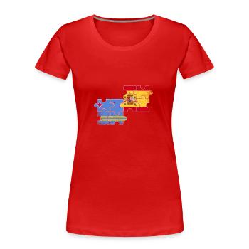 Aruba Spanien Vintage Flagge Spanisch Arubaner - Frauen Premium Bio T-Shirt - Rot - Vorne - Mia (176cm)
