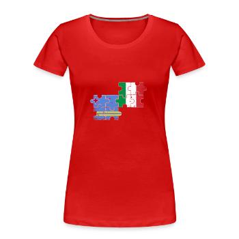 Aruba Italien Vintage Flagge Arubaner - Frauen Premium Bio T-Shirt - Rot - Vorne - Mia (176cm)
