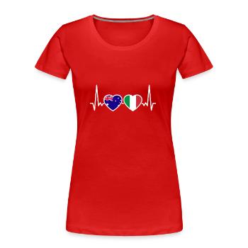 Australien Italien Herzschlag Flagge Australier - Frauen Premium Bio T-Shirt - Rot - Vorne - Mia (176cm)
