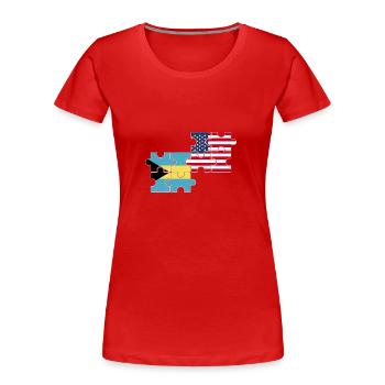 Bahamas USA Flagge Amerikanisch Bahamaisch - Frauen Premium Bio T-Shirt - Rot - Vorne - Mia (176cm)