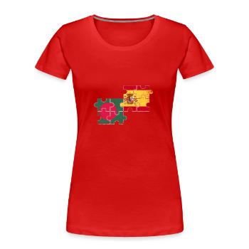 Bangladesch Spanien Vintage Flagge Bangladescher - Frauen Premium Bio T-Shirt - Rot - Vorne - Mia (176cm)