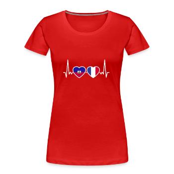 Haiti Frankreich Herzschlag Flagge Haitianer - Frauen Premium Bio T-Shirt - Rot - Vorne - Mia (176cm)