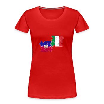 Haiti Italien Flagge Italiener Haitianer - Frauen Premium Bio T-Shirt - Rot - Vorne - Mia (176cm)