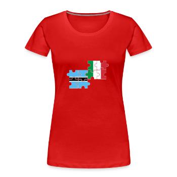 Botswana Italie Drapeau Italien Botswana - T-shirt bio Premium Femme - rouge - Devant - Mia (176cm)