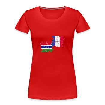 Gambia Frankreich Flagge Französisch Gambier - Frauen Premium Bio T-Shirt - Rot - Vorne - Mia (176cm)