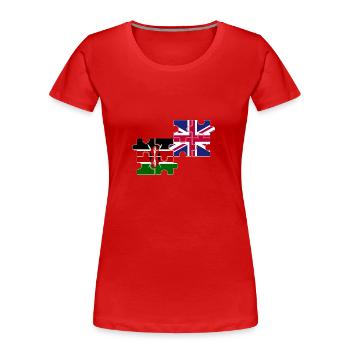 Kenya Drapeau du Royaume-Uni Kényan britannique - T-shirt bio Premium Femme - rouge - Devant - Mia (176cm)