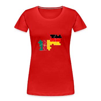 Kamerun Deutschland Flagge Deutsch Kameruner - Frauen Premium Bio T-Shirt - Rot - Vorne - Mia (176cm)