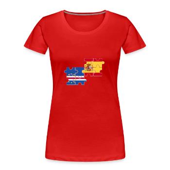 Cap-Vert Espagne Drapeau Espagne Cap-Vert - T-shirt bio Premium Femme - rouge - Devant - Mia (176cm)