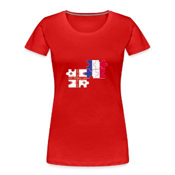 Georgien Frankreich Flagge Französisch Georgier - Frauen Premium Bio T-Shirt - Rot - Vorne - Mia (176cm)
