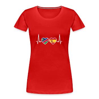 Namibia Spanien Vintage Herzschlag Flagge Namibier - Frauen Premium Bio T-Shirt - Rot - Vorne - Mia (176cm)