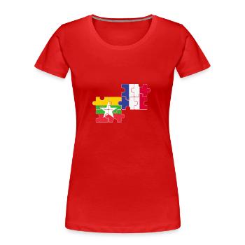 Myanmar Frankreich Flagge Französisch Myanmare - Frauen Premium Bio T-Shirt - Rot - Vorne - Mia (176cm)