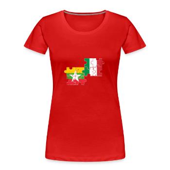 Myanmar Italien Vintage Flagge Myanmare - Frauen Premium Bio T-Shirt - Rot - Vorne - Mia (176cm)