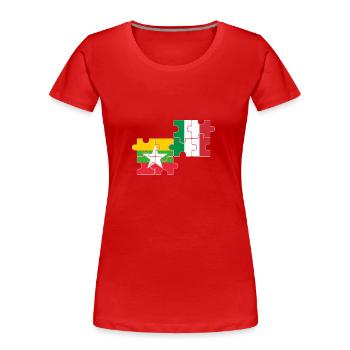 Myanmar Italien Flagge Italienisch Myanmare - Frauen Premium Bio T-Shirt - Rot - Vorne - Mia (176cm)
