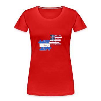 Nicaragua USA Drapeau américain Nicaragua - T-shirt bio Premium Femme - rouge - Devant - Mia (176cm)