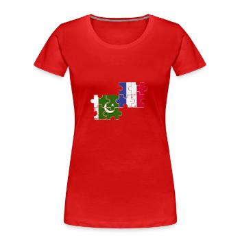 Pakistan Frankreich Vintage Flagge Pakistaner - Frauen Premium Bio T-Shirt - Rot - Vorne - Mia (176cm)