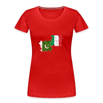 Pakistan Italien Vintage Flagge Pakistaner - Frauen Premium Bio T-Shirt - Rot - Vorne - Mia (176cm)